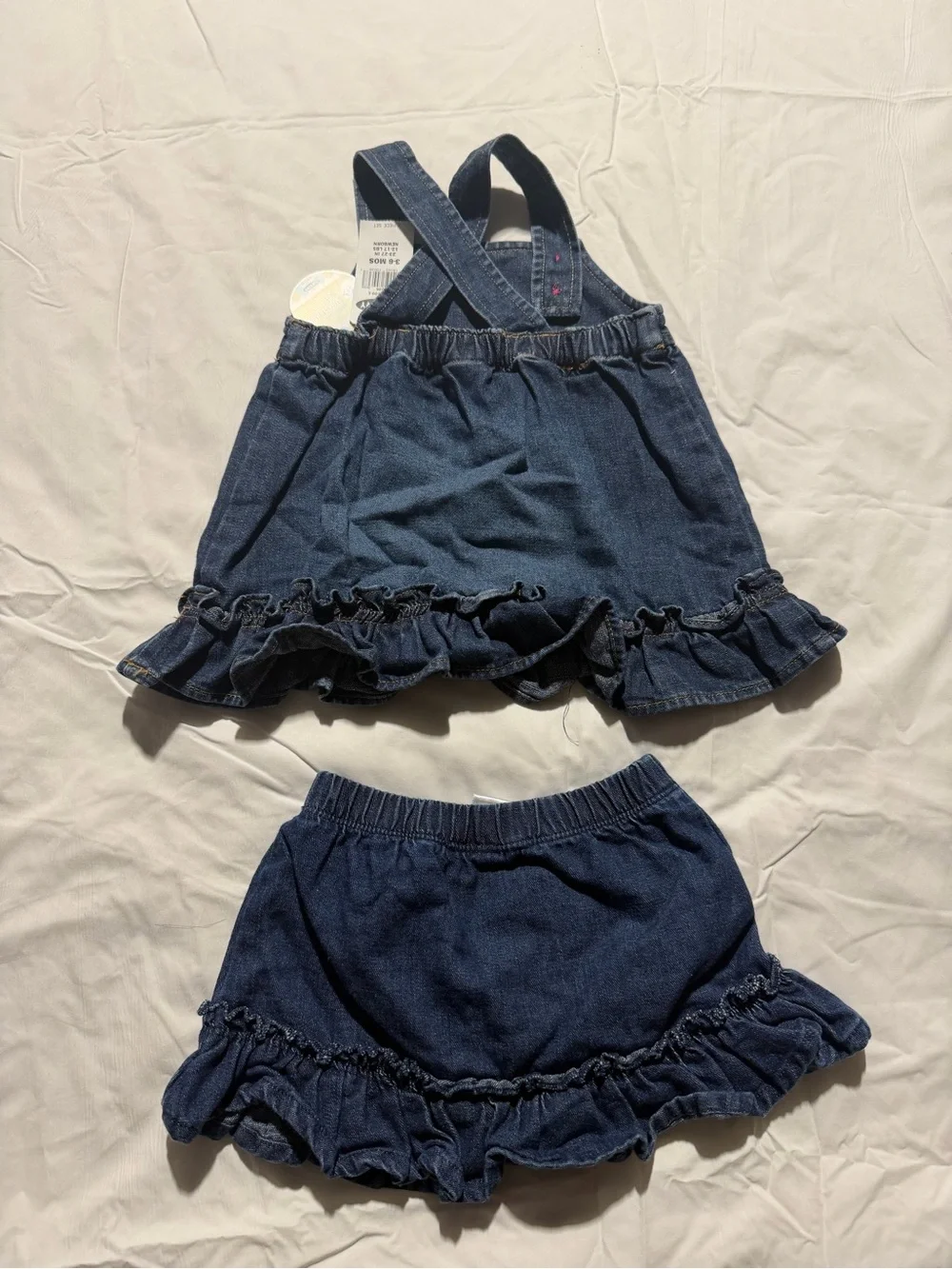 Old Navy Baby Girls Denim Ruffle Top & Bloomer 2-Piece Set | 3–6 Months | NWT